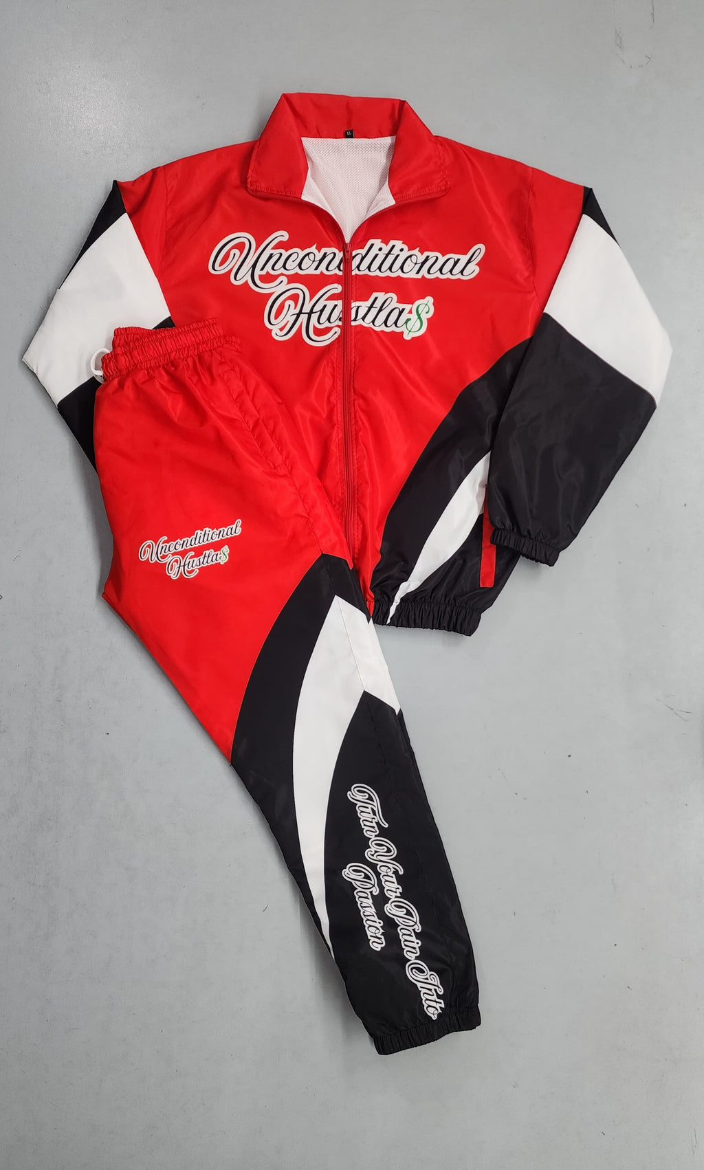 A Red Windbreaker Set