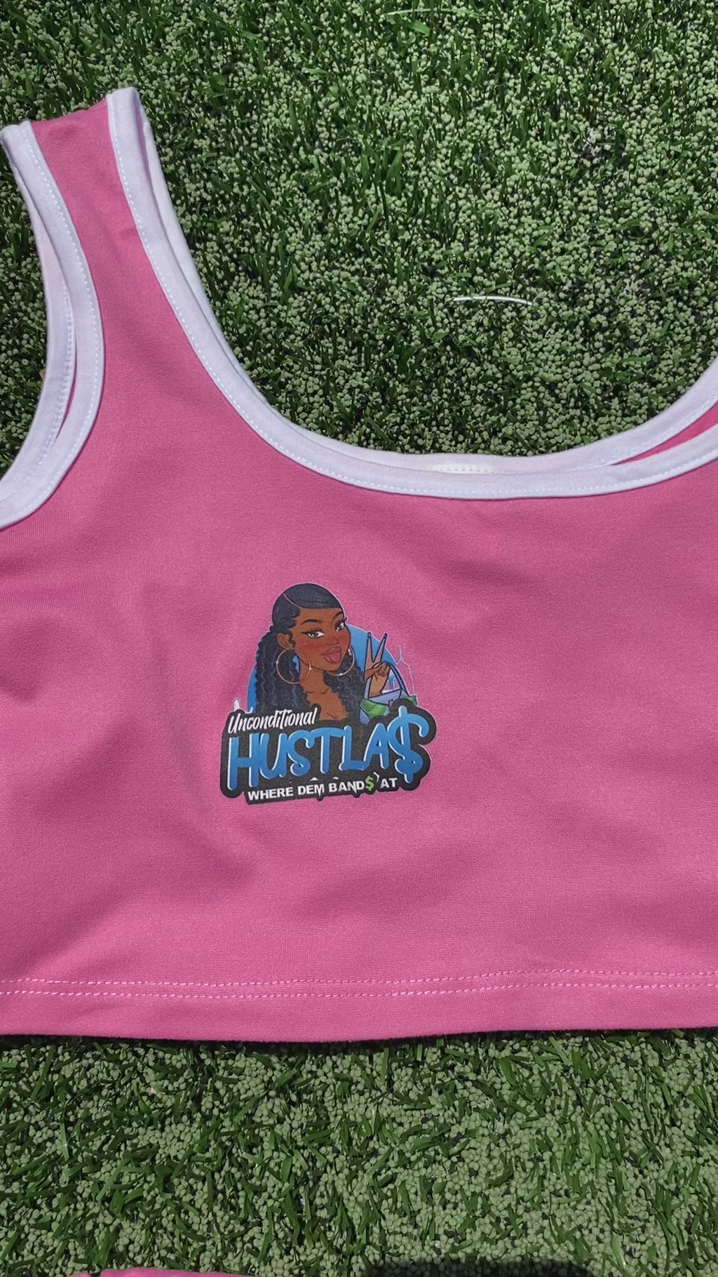 Blue&Pink Crop Top Set